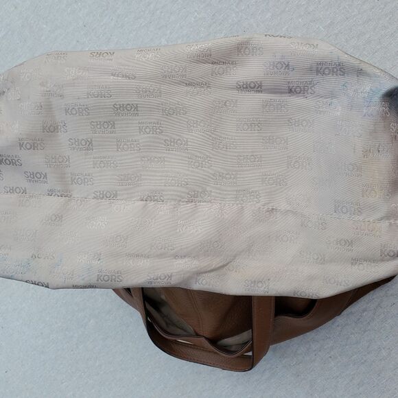 Michael Kors Large Pebbled Leather Satchel Purse Shoulder Bag - Picture 7 of 13